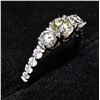 Image 6 : 85) 14K WHITE GOLD YELLOW DIAMOND RING,