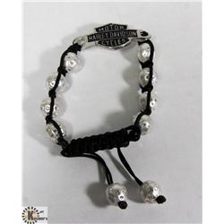 HARLEY DAVIDSON SILVER COLOR BEADED BRACELET