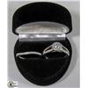 Image 1 : SIZE 7 SILVER .925 WEDDING BAND SET WITH CUBIC