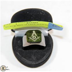 BLACK SIZE 14 FREE MASONS RING