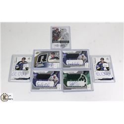 LOT OF 7 AUTHENTIC AUTOGRAPHED HOCKEY CARDS.