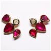 Image 1 : 68) 14K YELLOW GOLD RUBY AND DIAMOND EARRINGS,