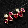 Image 3 : 68) 14K YELLOW GOLD RUBY AND DIAMOND EARRINGS,