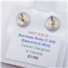 Image 4 : 68) 14K YELLOW GOLD RUBY AND DIAMOND EARRINGS,