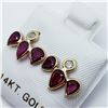 Image 5 : 68) 14K YELLOW GOLD RUBY AND DIAMOND EARRINGS,