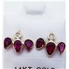 Image 6 : 68) 14K YELLOW GOLD RUBY AND DIAMOND EARRINGS,