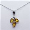 Image 2 : 67) 14K WHITE GOLD SAPPHIRE & DIAMOND PENDANT W/