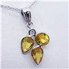 Image 3 : 67) 14K WHITE GOLD SAPPHIRE & DIAMOND PENDANT W/