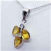 Image 4 : 67) 14K WHITE GOLD SAPPHIRE & DIAMOND PENDANT W/
