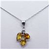 Image 5 : 67) 14K WHITE GOLD SAPPHIRE & DIAMOND PENDANT W/