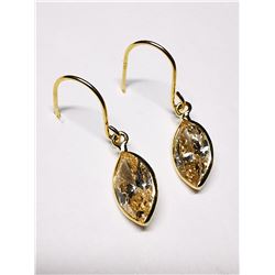 63) 14K YELLOW GOLD FANCY CUT DIAMOND EARRINGS,