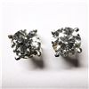 Image 1 : 60) 14K WHITE GOLD SINGLE STONE DIAMOND EARRINGS,