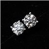 Image 2 : 60) 14K WHITE GOLD SINGLE STONE DIAMOND EARRINGS,