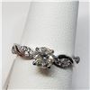 Image 4 : 59) 14K WHITE GOLD DIAMOND RING,