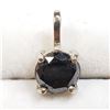 Image 3 : 57) 14K WHITE GOLD BLACK DIAMOND PENDANT,