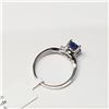 Image 5 : 56) 10K WHITE GOLD TANZANITE & DIAMOND RING,