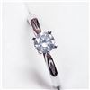 Image 3 : 55) 14K WHITE GOLD DIAMOND SOLITAIRE RING,