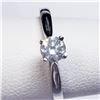 Image 4 : 55) 14K WHITE GOLD DIAMOND SOLITAIRE RING,