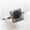 Image 2 : 54) 14K WHITE GOLD BLACK DIAMOND RING,
