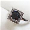 Image 3 : 54) 14K WHITE GOLD BLACK DIAMOND RING,