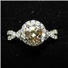 Image 1 : 52) 10K WHITE GOLD DIAMOND HALO RING,