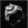 Image 7 : 51) 14K WHITE GOLD LIGHT YELLOW DIAMOND HALO RING,