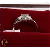 Image 1 : 14) 14K WHITE GOLD PINK SAPPHIRE & DIAMOND RING,