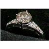 Image 3 : 28) 14K WHITE GOLD DIAMOND RING,