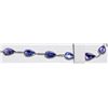 Image 3 : 33) 14K WHITE GOLD TANZANITE BRACELET,