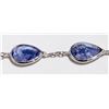 Image 4 : 33) 14K WHITE GOLD TANZANITE BRACELET,