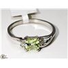 Image 2 : 16) 14K WHITE GOLD YELLOW SAPPHIRE & DIAMOND RING,