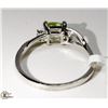 Image 3 : 16) 14K WHITE GOLD YELLOW SAPPHIRE & DIAMOND RING,