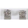 Image 1 : 1) 14K WHITE GOLD DIAMOND STUD EARRINGS,