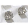 Image 2 : 1) 14K WHITE GOLD DIAMOND STUD EARRINGS,