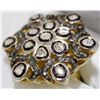 Image 2 : 3) GILT STERLING SILVER TWO TONE DIAMOND RING,