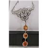 Image 1 : 11) 14K WHITE GOLD SAPPHIRE AND DIAMOND NECKLACE,