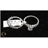Image 2 : 21) 14K WHITE GOLD DIAMOND 2PC RING SET,