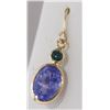 Image 2 : 37) 14K YELLOW GOLD TANZANITE & DIAMOND EARRINGS,