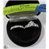Image 1 : SIZE 5 SILVER .925 WEDDING BAND SET WITH CUBIC