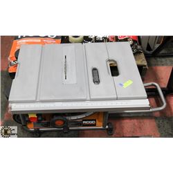 RIDGID PORTABLE TABLE SAW ON CASTORS WITH 8"