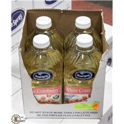 CASE WITH 4 1.89L BOTTLES OF WHITE CRANBERRY JUICE