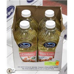 CASE WITH 4 1.89L BOTTLES OF WHITE CRANBERRY JUICE