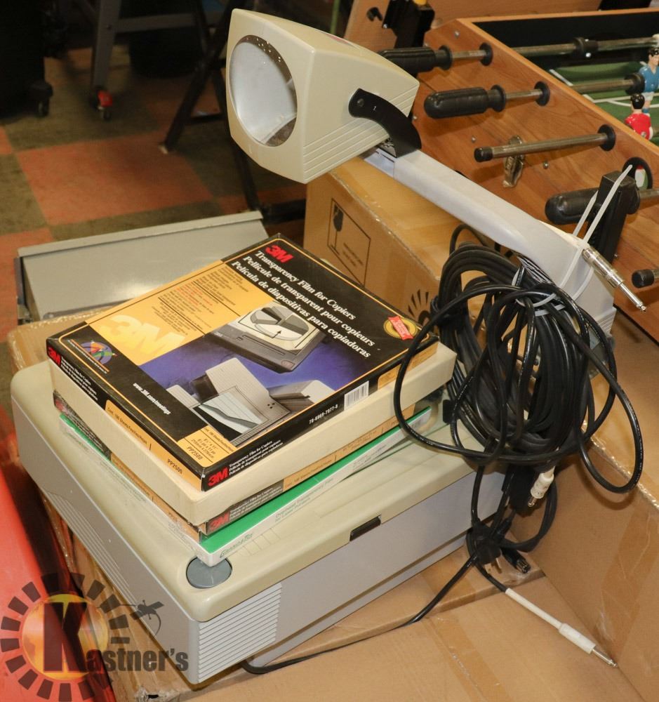 OVERHEAD PROJECTOR WITH EXTRA CABLE & 5 BOXES OF