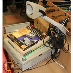 OVERHEAD PROJECTOR WITH EXTRA CABLE & 5 BOXES OF