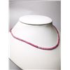 Image 1 : 61) 17" PINK SAPPHIRE BEADED NECKLACE WITH