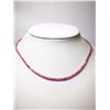 Image 2 : 61) 17" PINK SAPPHIRE BEADED NECKLACE WITH