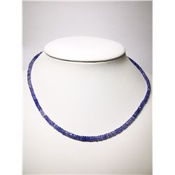 62) 17" PURPLE SAPPHIRE BEADED NECKLACE WITH