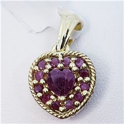 72) GILT STERLING SILVER SAPPHIRE & RUBY PENDANT,