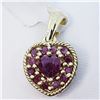 Image 1 : 72) GILT STERLING SILVER SAPPHIRE & RUBY PENDANT,