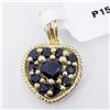 Image 2 : 72) GILT STERLING SILVER SAPPHIRE & RUBY PENDANT,